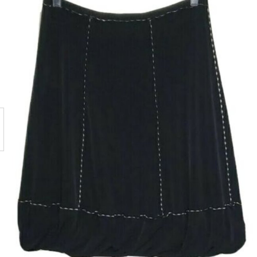 Max Studio Skirt S Black Beige Outline Asymmetrica